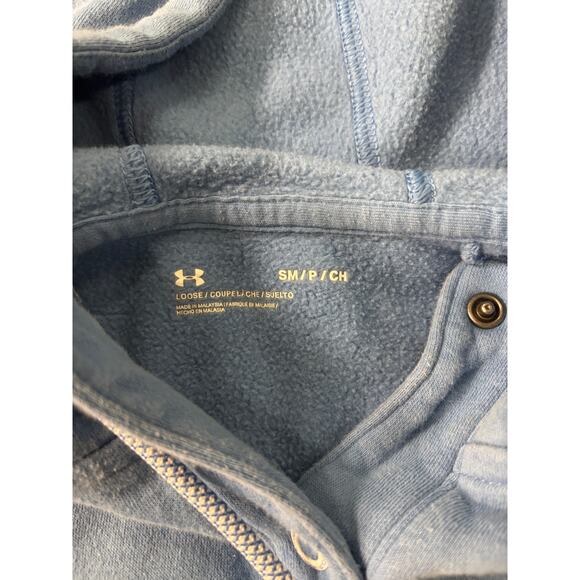 Under Armour Blue Button Up Crop Sweatshirt - Size S - Picture 3 of 4